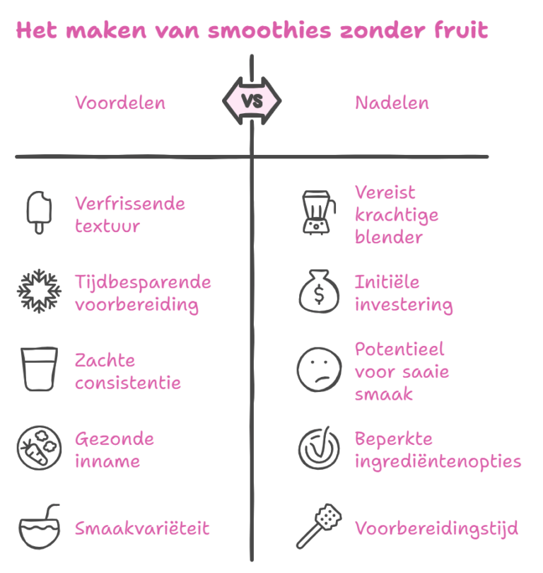 De voor en na delen van een groentesmoothie zonder fruit maken