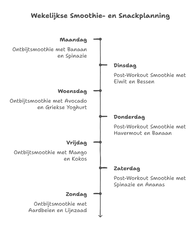 Weekplanning als voorbeeld van het smoothieplan